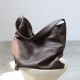 Minimally designed soft leather shoulder bag tote bag - Memoo.com